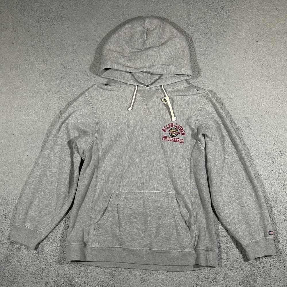 Y2k Ralph Lauren Polo Jean.Co Men's Small Pullover hoodie Sweatshirt Gray #3859